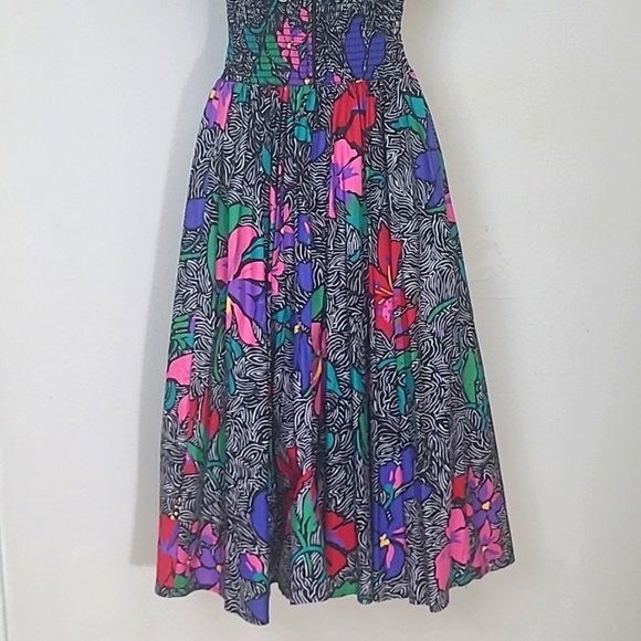 Robbie Bee Vintage Fit & Flare Dress 100% Cotton Made in USA Milkmaid House - Picture 7 of 9